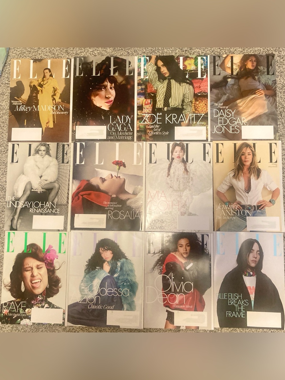 Lot 12 Elle Magazines 2026 2025 Jan Feb Mar April May June July Aug Sep Nov Dec